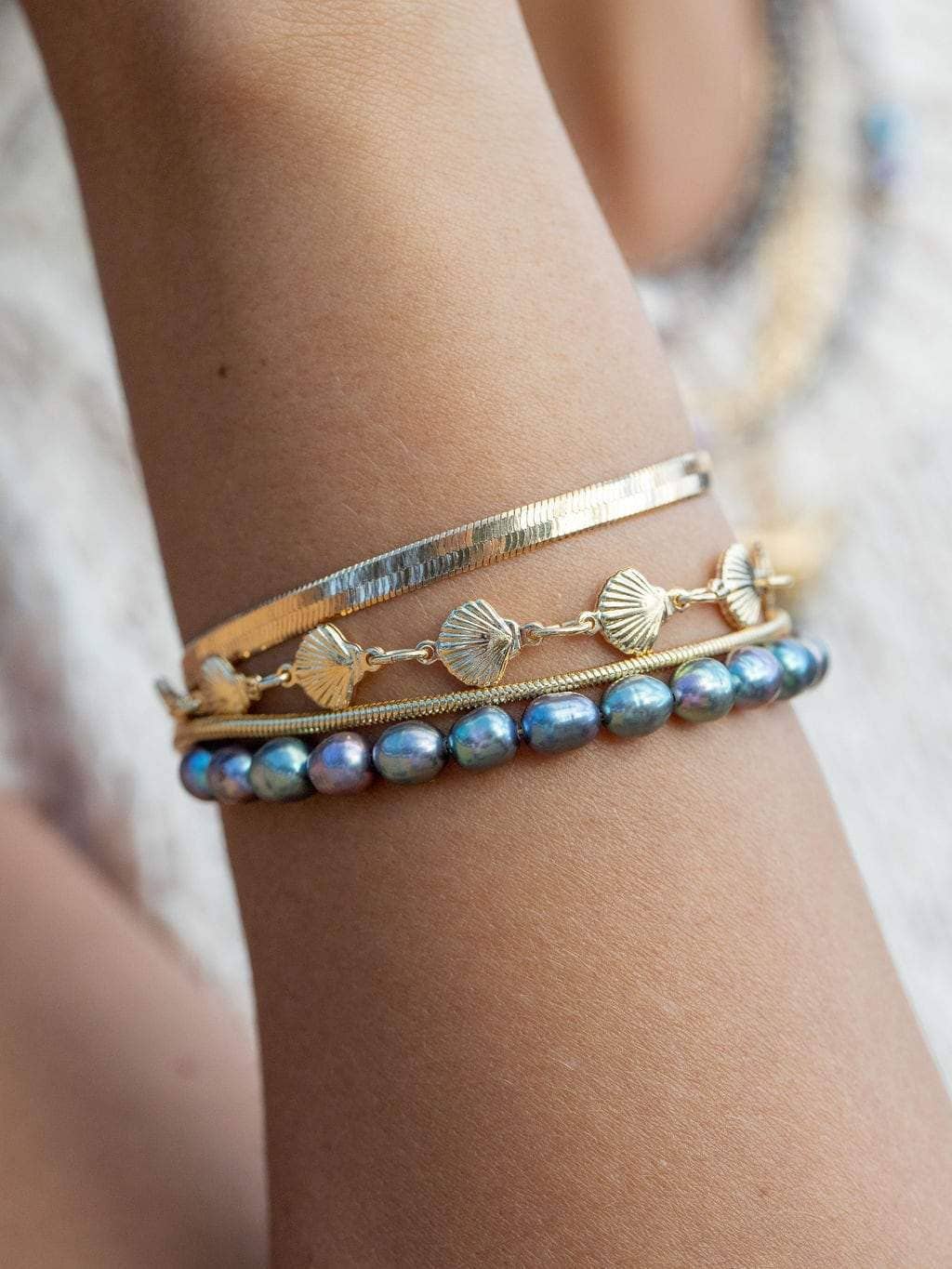 Gold Filled Seashell Chain Bracelet