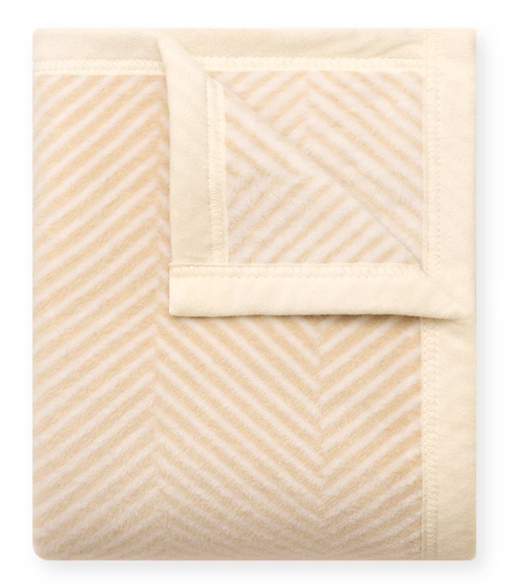 Harborview Herringbone Cream Blanket - Mini