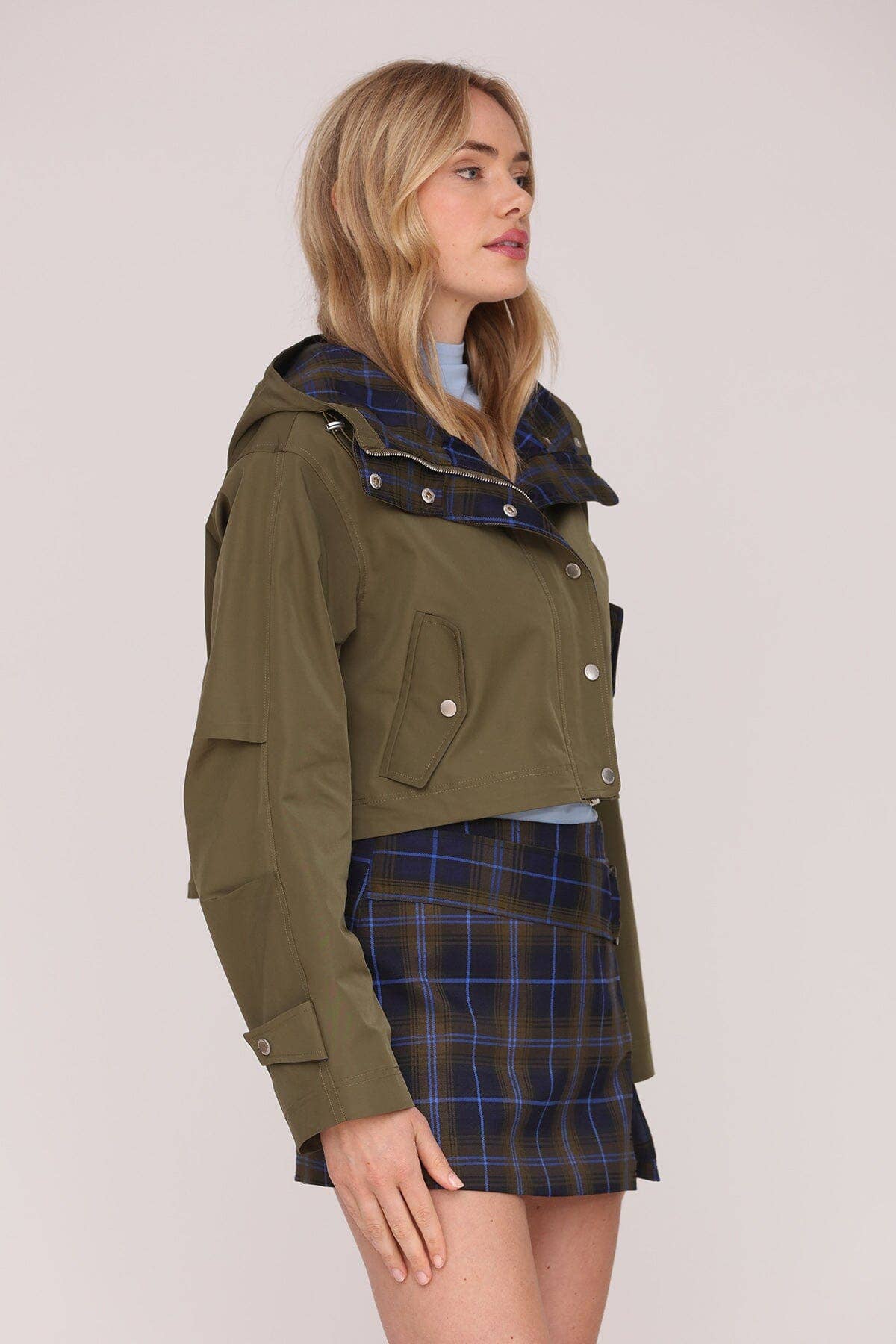 Cropped Anorak Rain Jacket - Military