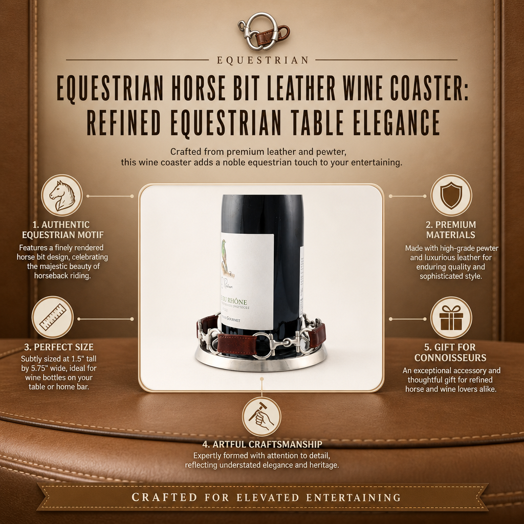 Equestrian Horse Bit Leather Wine Coaster