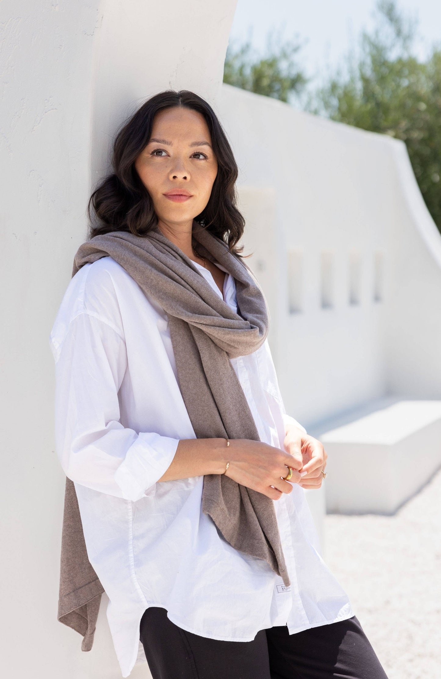 Dreamsoft Organic Cotton Travel Scarf Latte