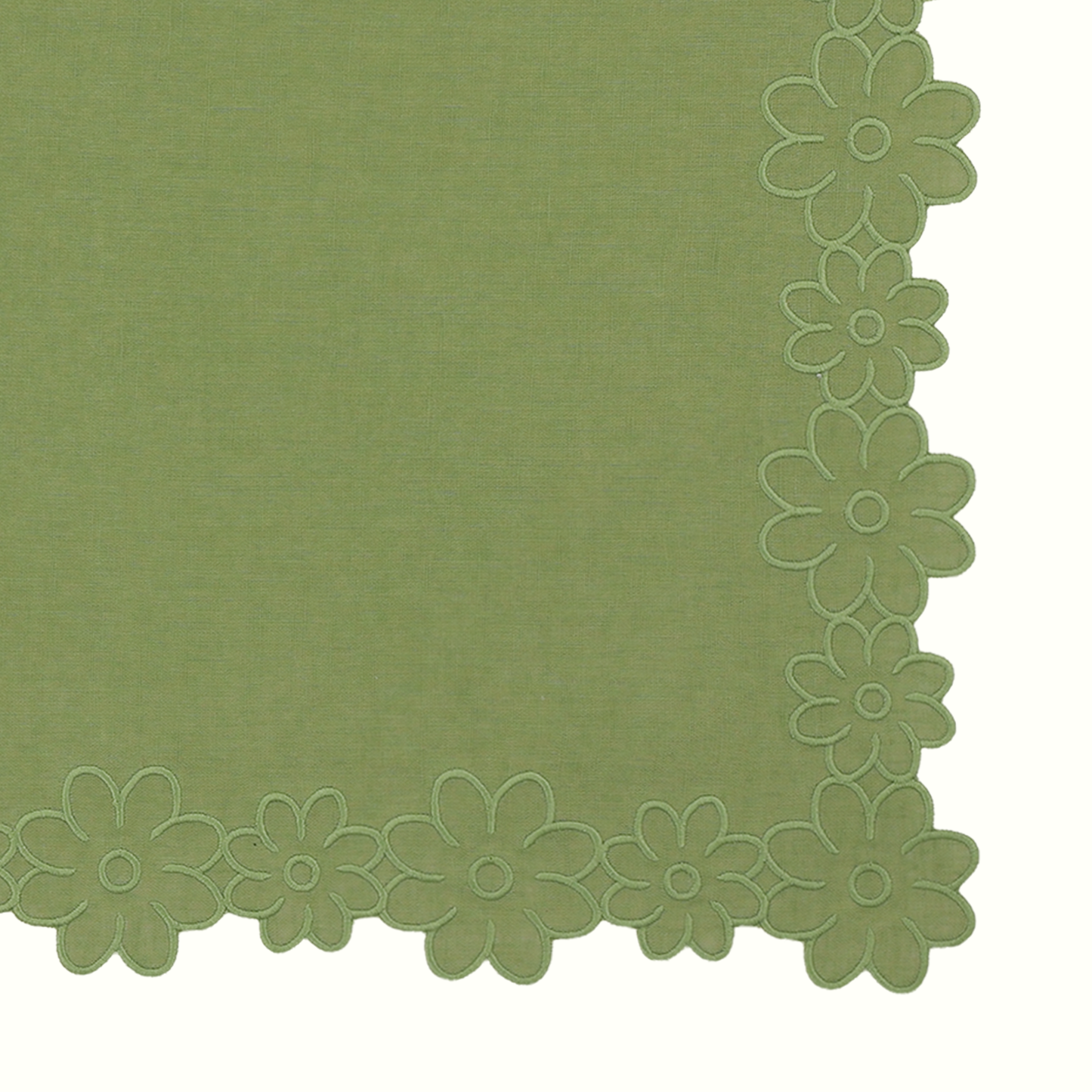 Border of Flowers Linen Napkins - Set of 4