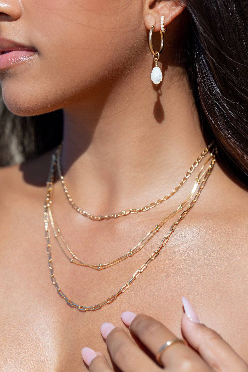 Gold Filled Paperclip Link Chain Necklace - 18 in