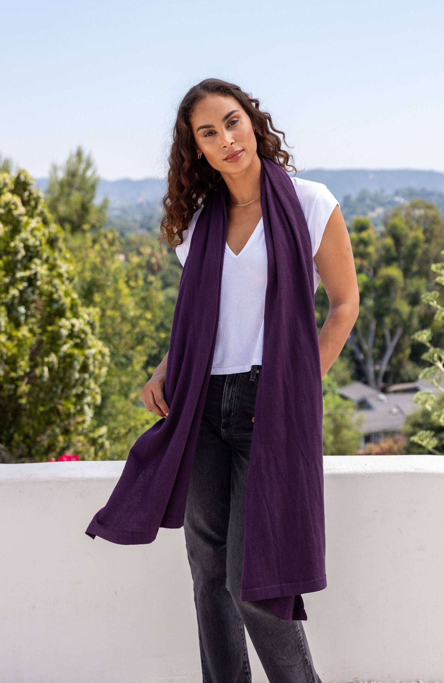 Dreamsoft Organic Cotton Travel Scarf - Blackberry - Zestt Organics