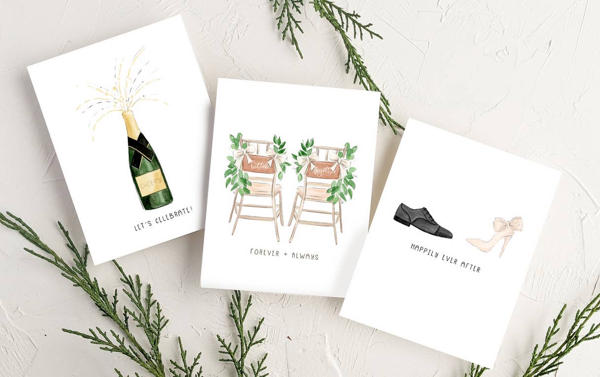 Happily Ever After Mr + Mrs Newlywed Greeting Card