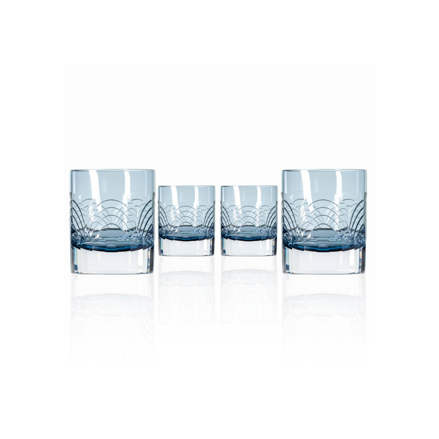 Cascades Blue Rocks Glass 7oz – Engraved Whiskey Glass - Set of 4