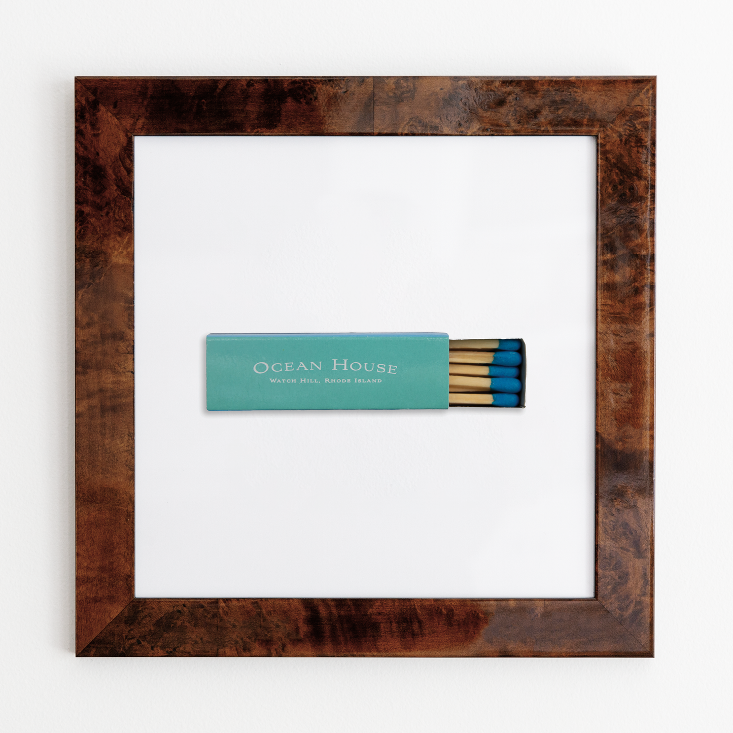 Ocean House Matchbox Print with White Frame