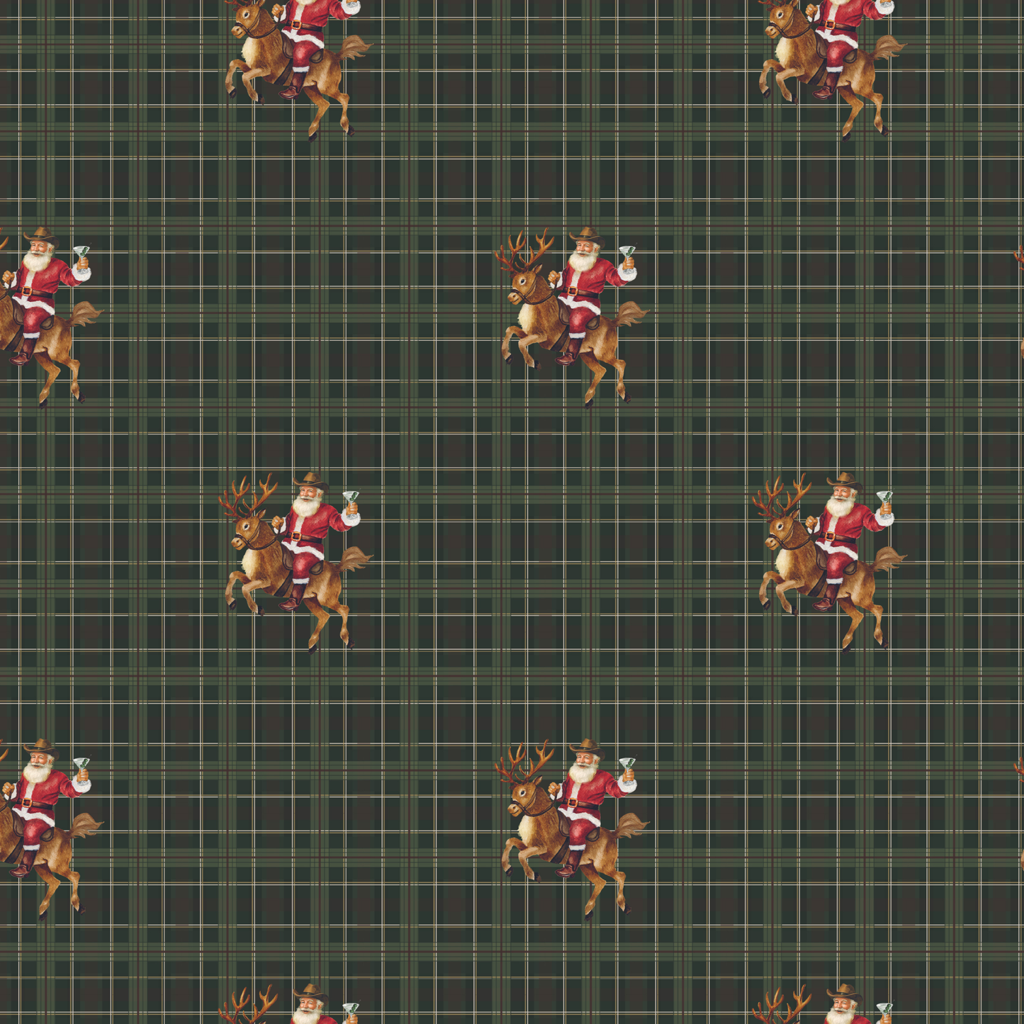 Santa Martini Wrapping Paper