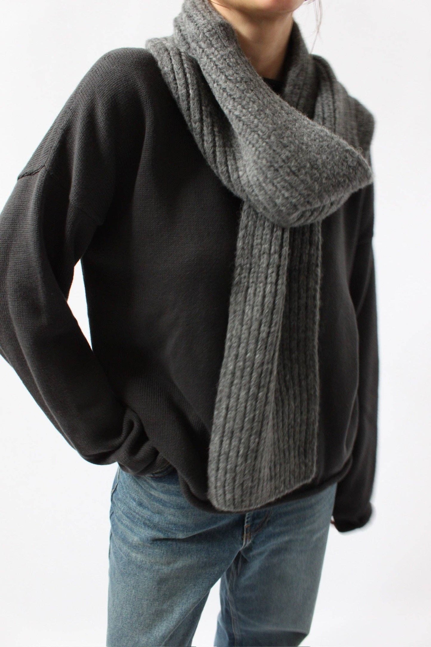 CeCe Knitted Alpaca Scarf - Oat