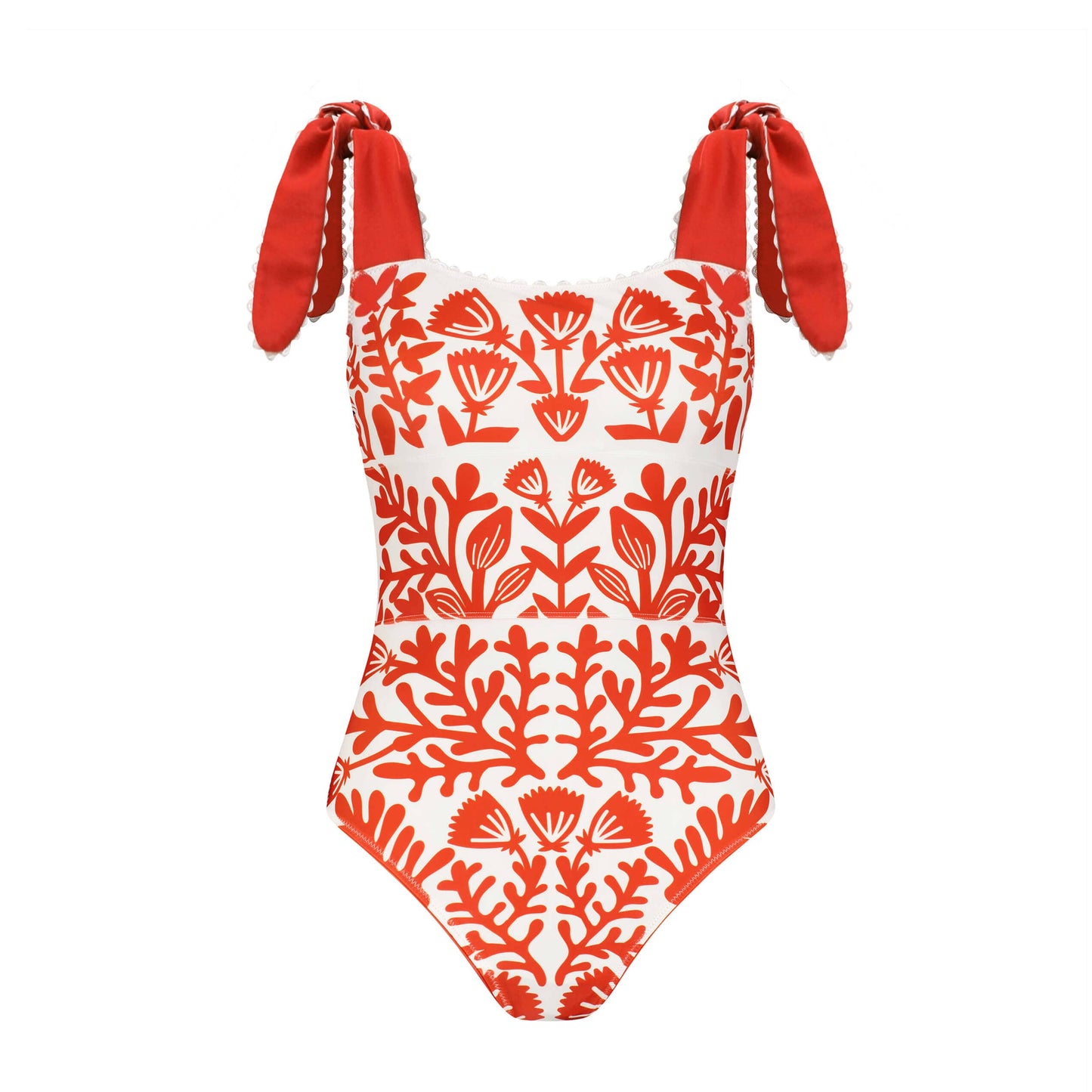 Red Coral Reversible One-Piece Swimsuit - Jessie Zhao New York