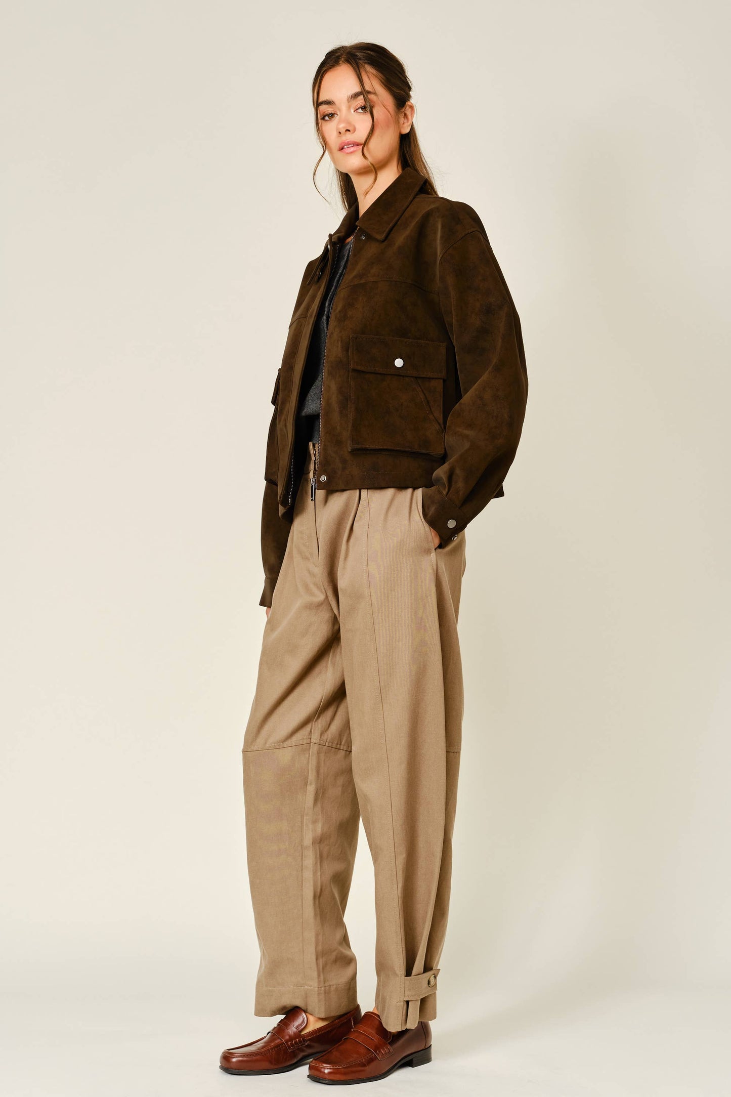 Vintage Vegan Leather Jacket - Chocolate