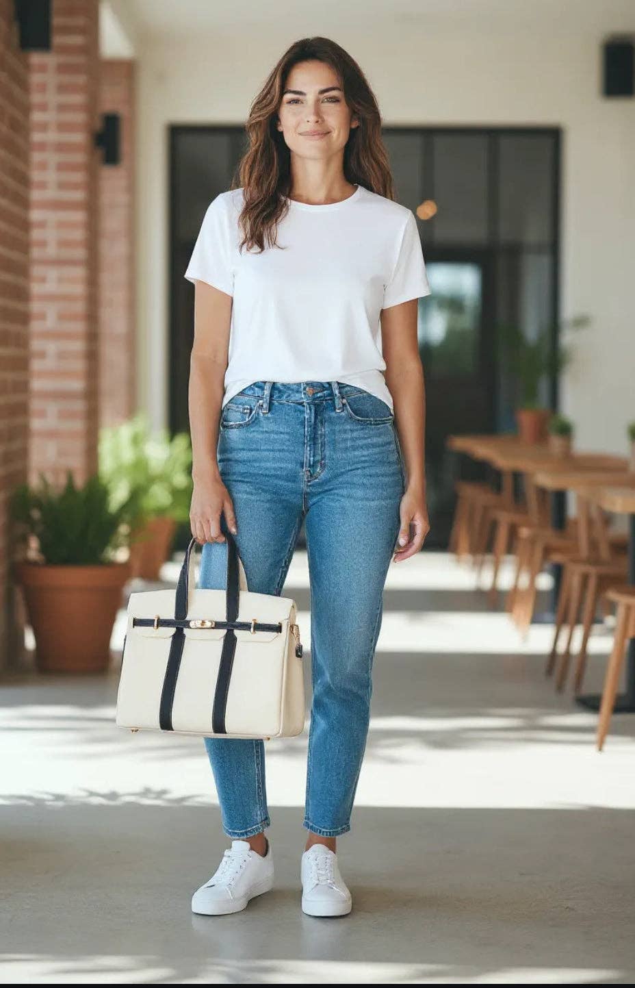 The Luxe Signature Tote - Navy