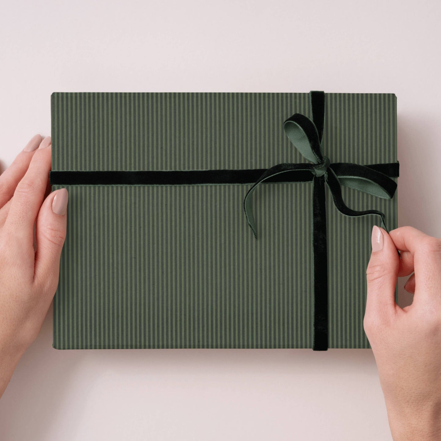 Green Pinstripe Wrapping Paper