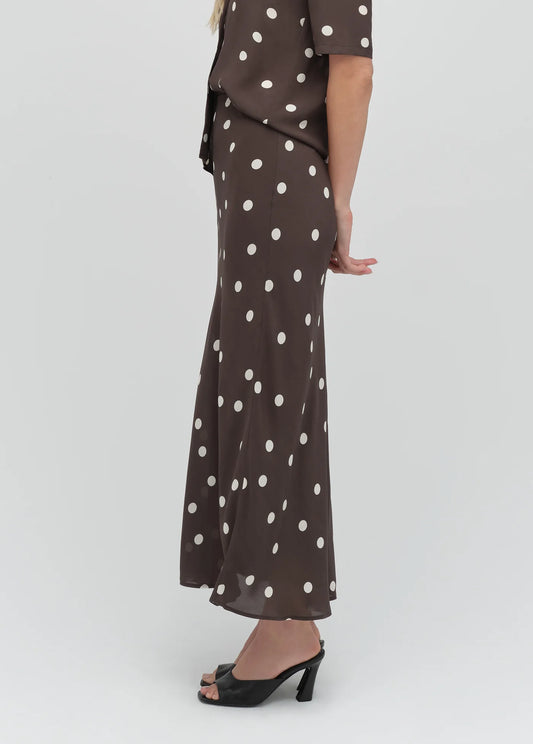 The Favorite Skirt - Espresso Polka Dot - Favorite Daughter