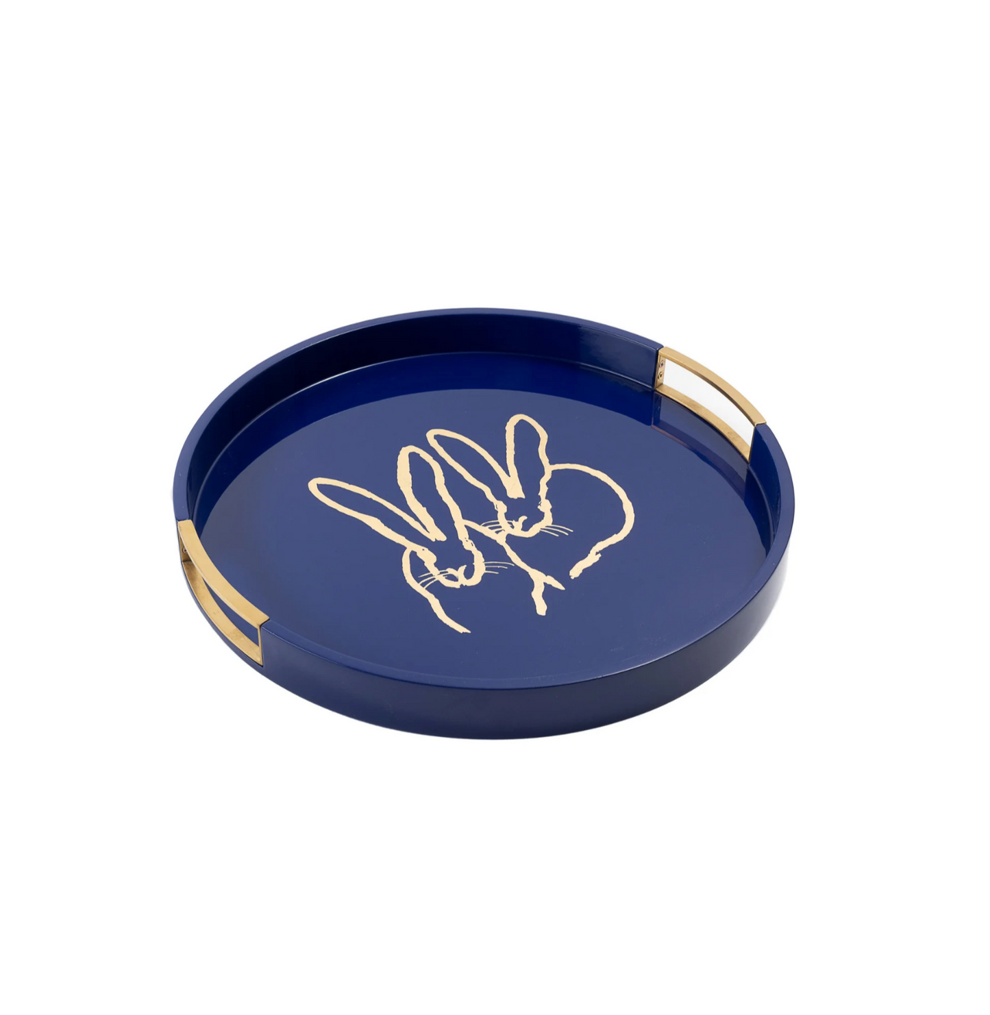 Bunny Drinks Tray - Cobalt - Hunt Slonem Hop Up Shop