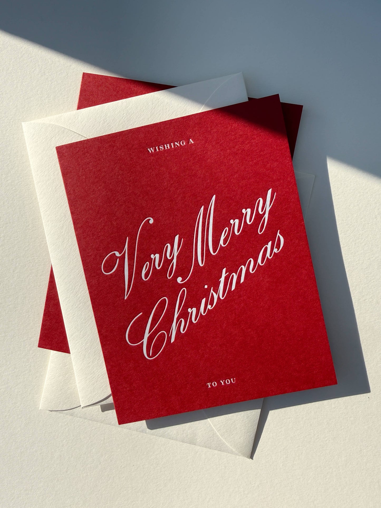 Very Merry Christmas Greeting Card - Forest Green