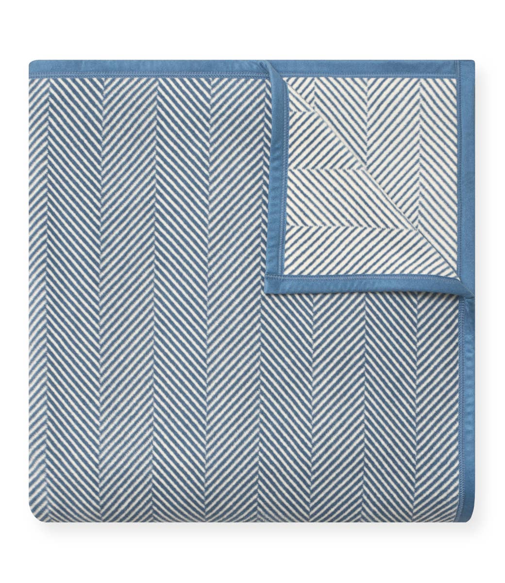 Harborview Herringbone Cornflower Blanket - Midi