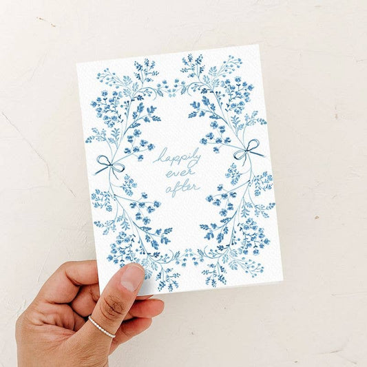 Happily Ever After Floral Wedding Card