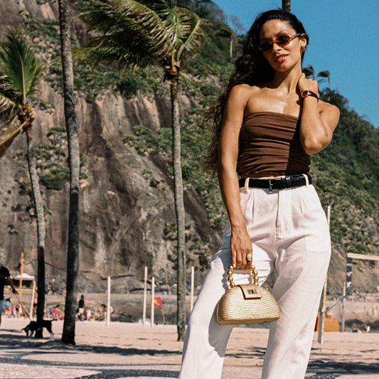 Semi Circle Gold Clutch