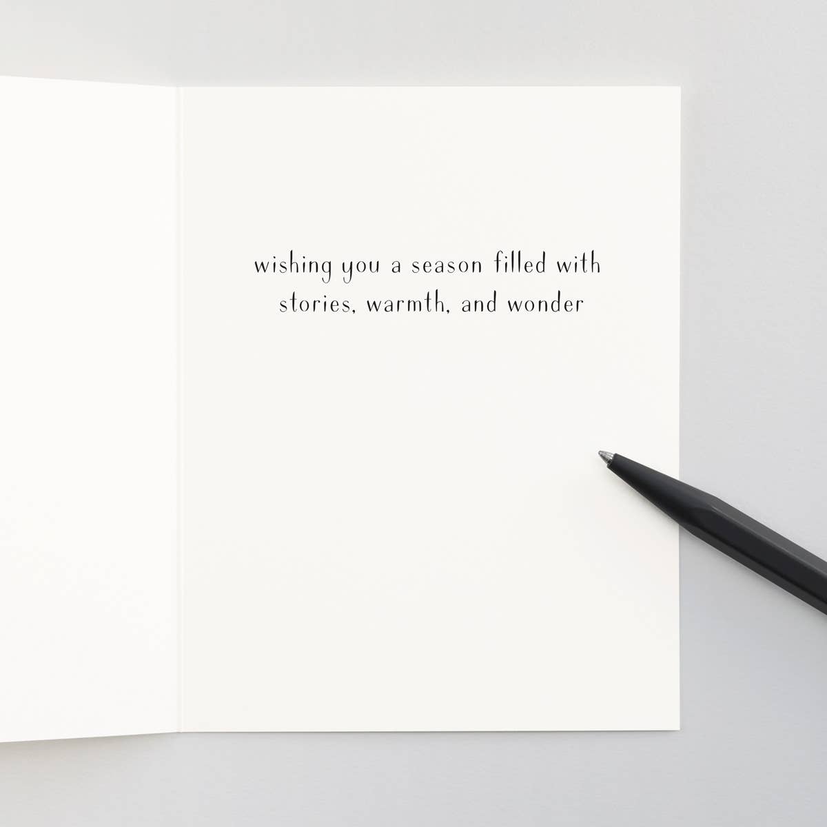 Santa Sighting - Holiday Christmas Card - Book Shelf