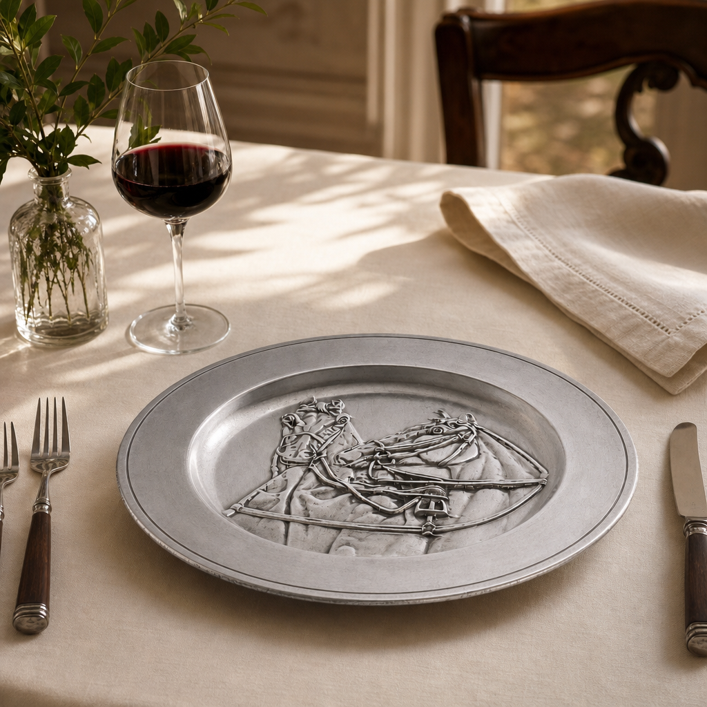 Pewter Thoroughbred Horse Charger
