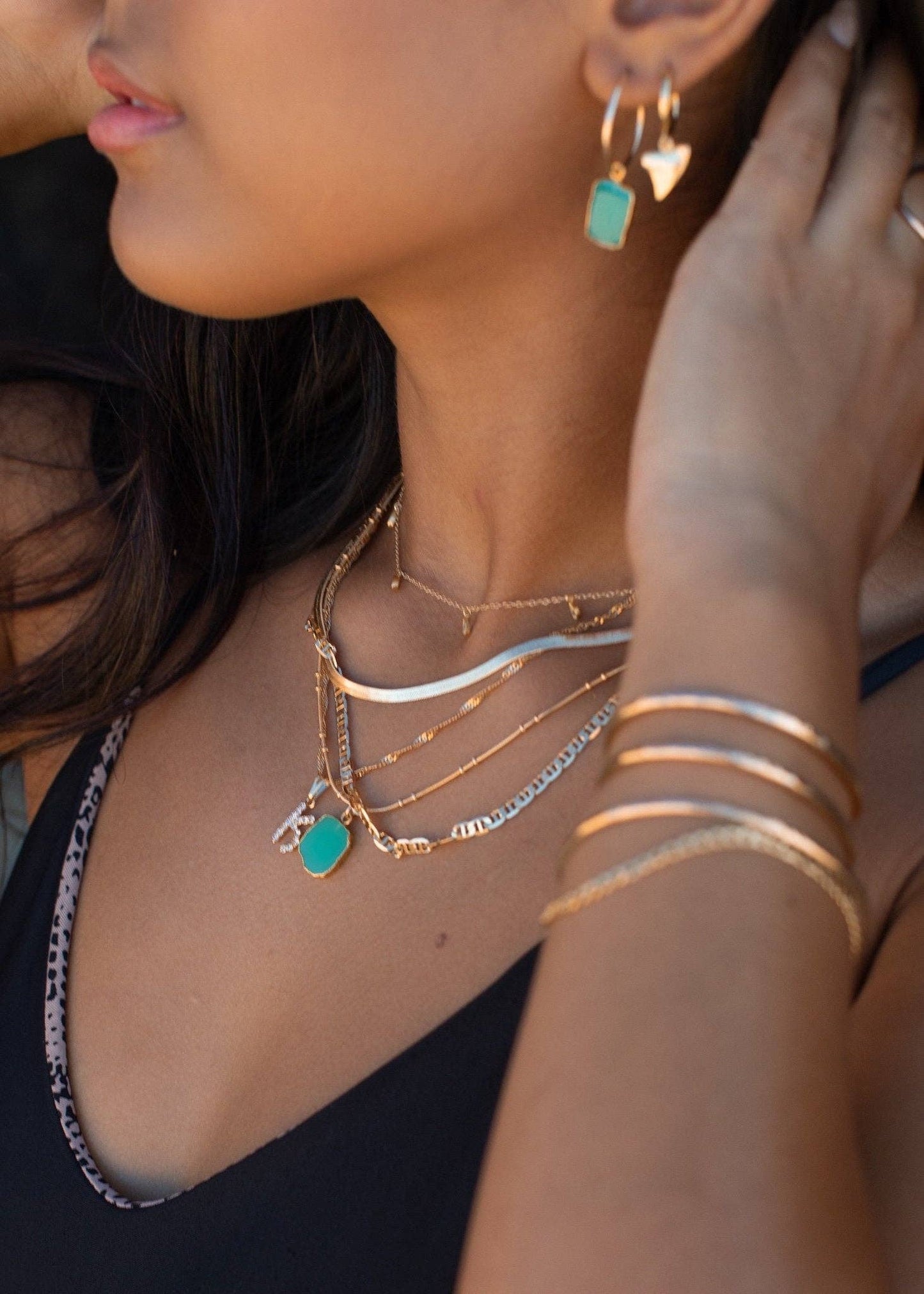 Gold Filled Herringbone Chain Necklace - 4mm, 18 in