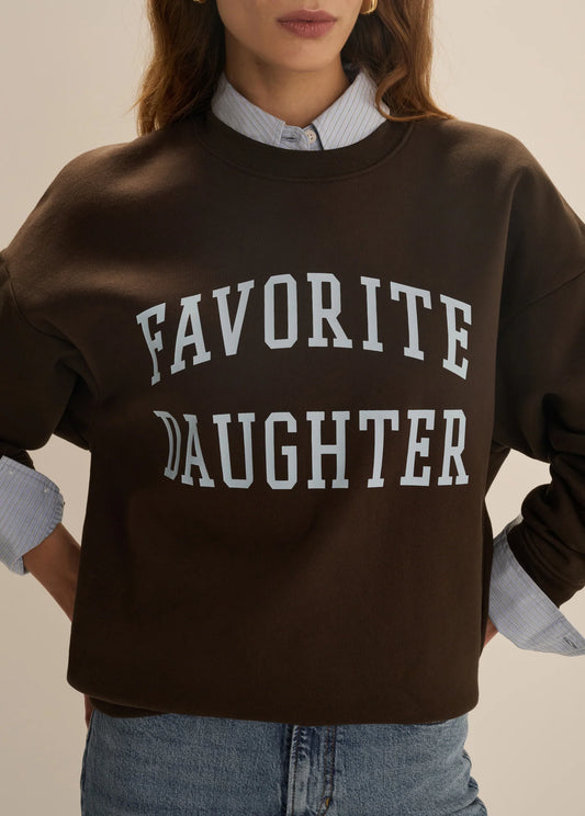 The Collegiate Sweatshirt - Espresso Light Blue - Favorite Daughter