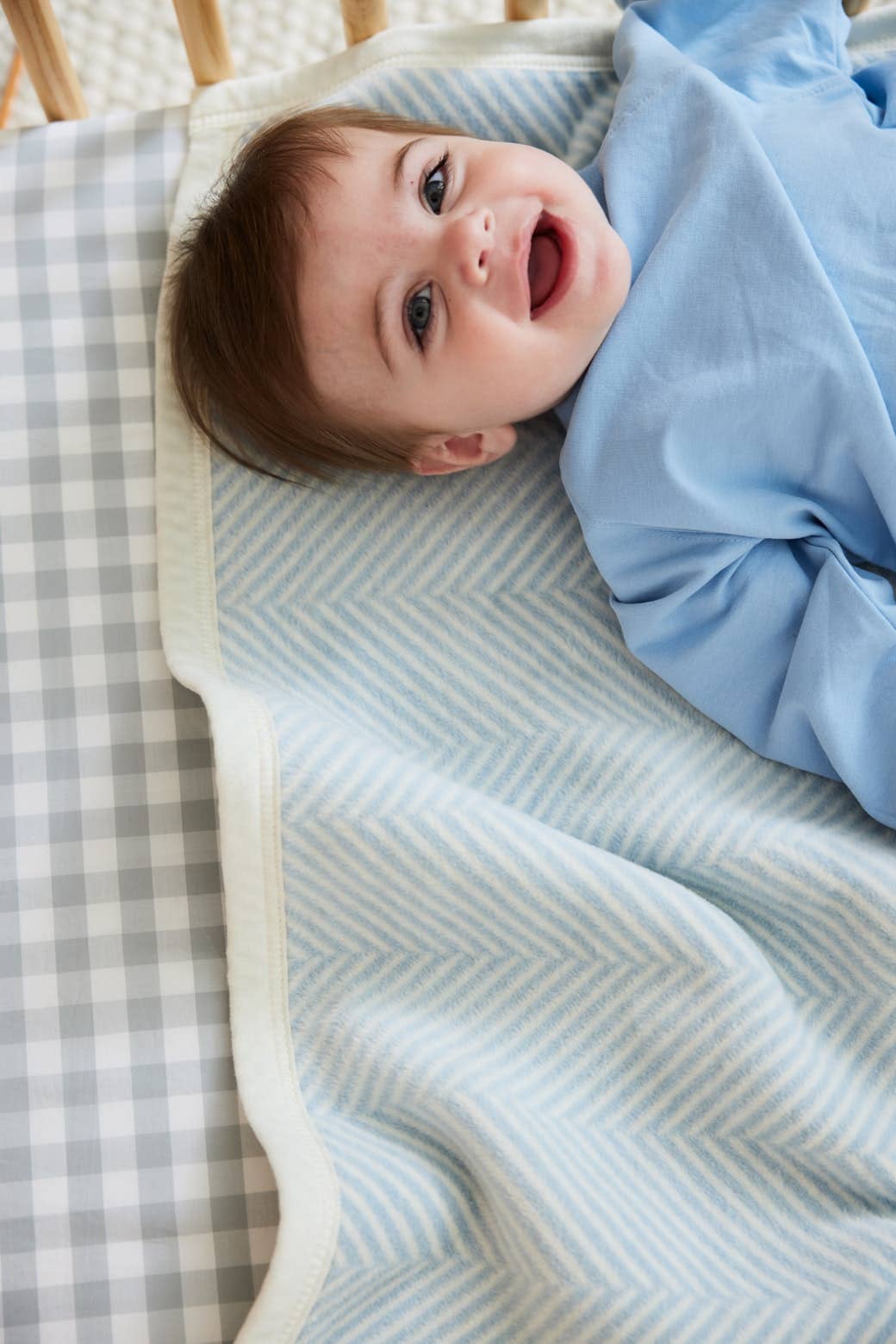 Harborview Herringbone Sky Mini Blanket - Chappywrap