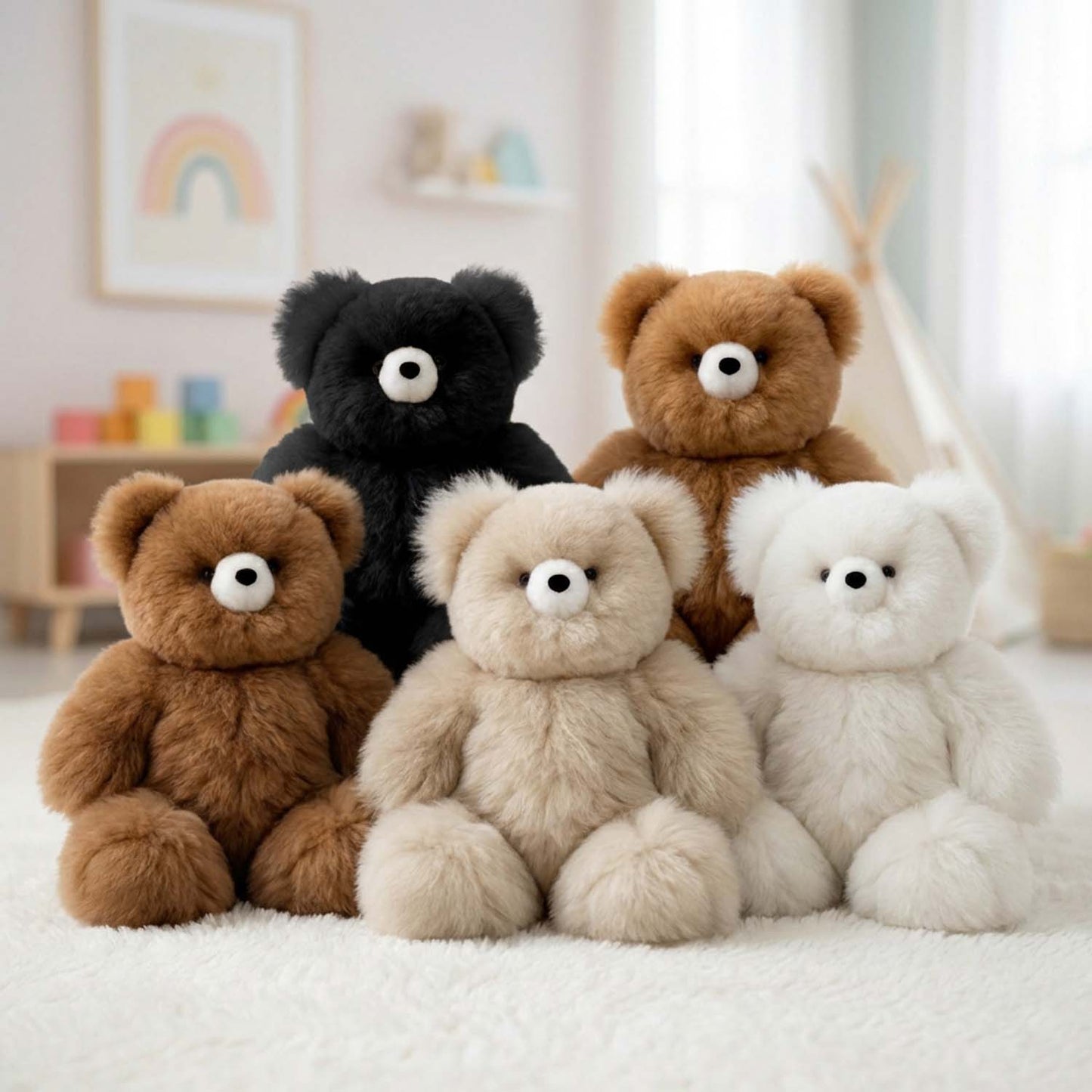 15" Alpaca Stuffed Animal - Bear: Caramel