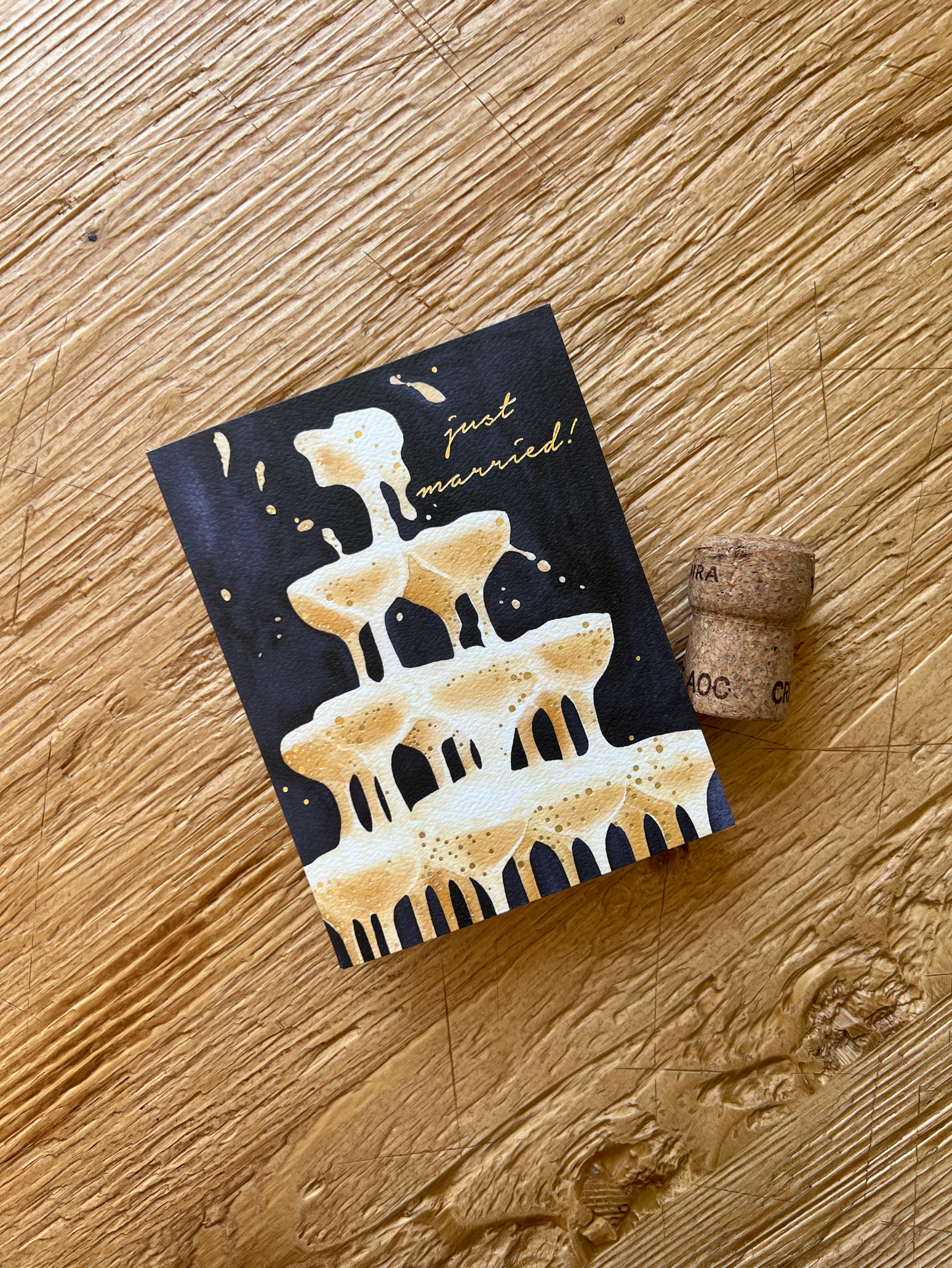 Wedding Bubbles Champagne Tower Card - Abigail Jayne Design