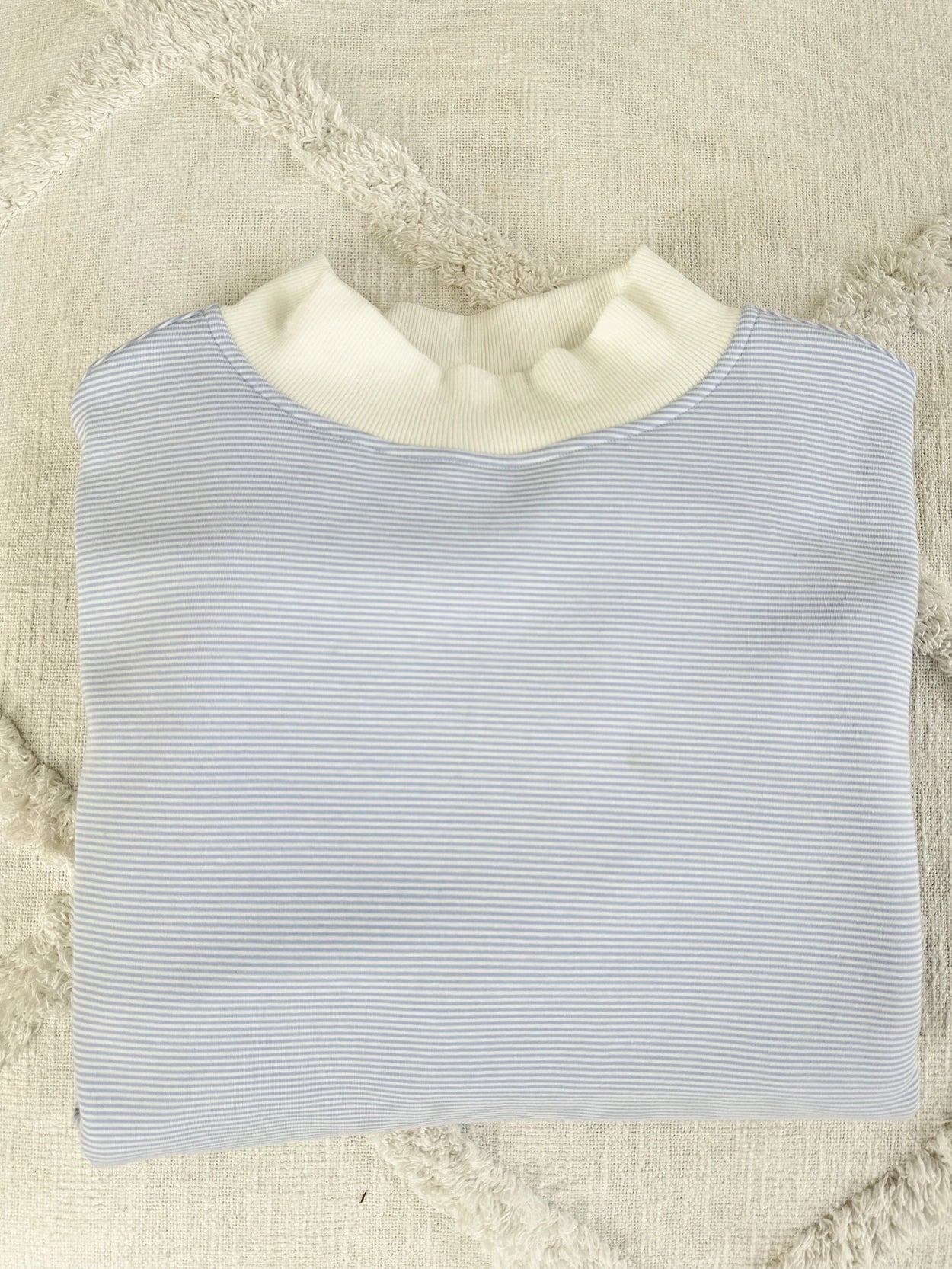 Blue/White Striped Mockneck Sweatshirt