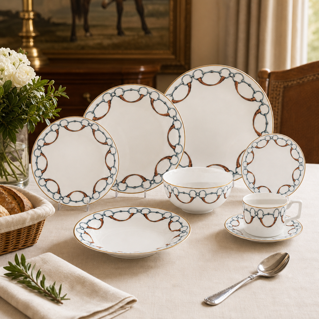 Wellington Bit Pattern Bone China Soup Plate