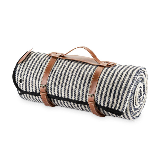 Waterproof Picnic Blanket w Genuine Leather Carrying Straps