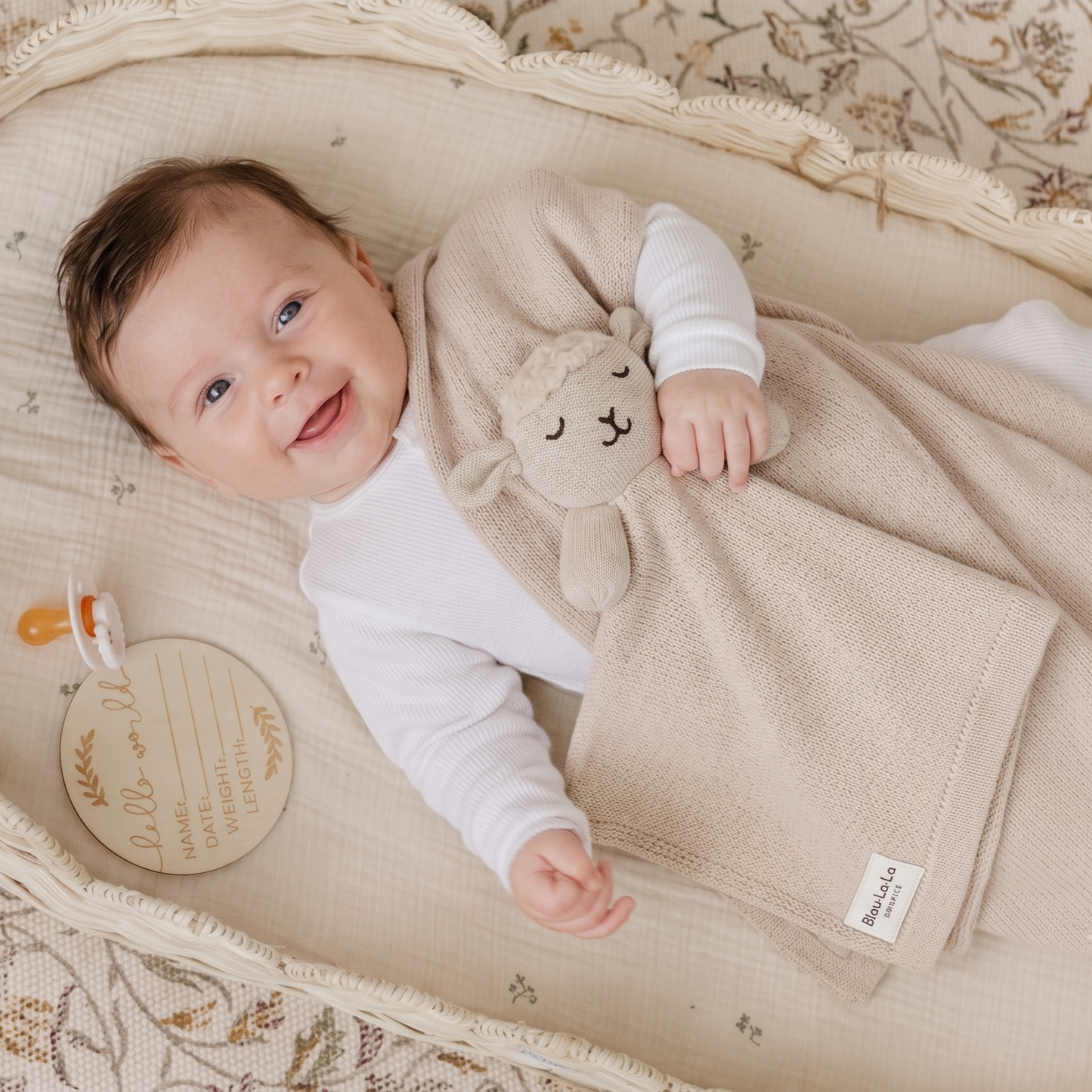 Blanket and Lovey Security Blanket Organic Cotton Gift Set Bunny - Pink