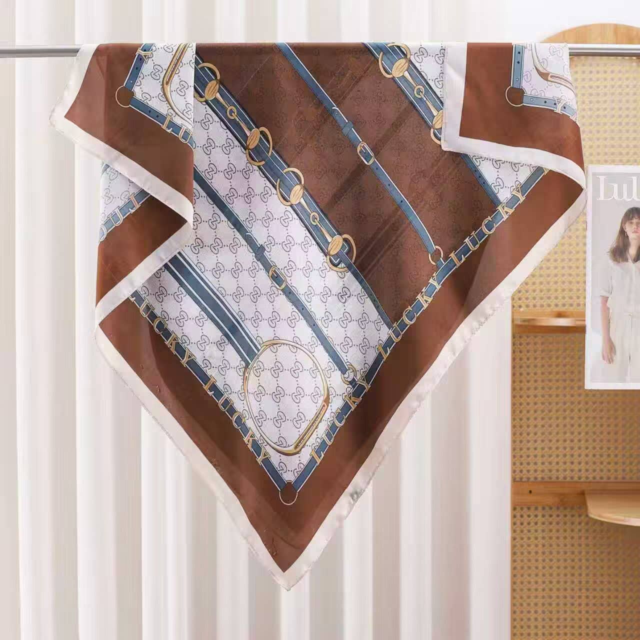 Equestrian Square Brown Lucky Harness Scarf