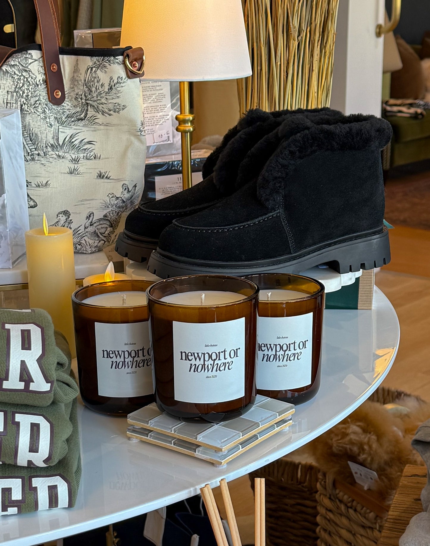 Newport or Nowhere Candle - Wood, Sage + Sea Salt - Little Chateau