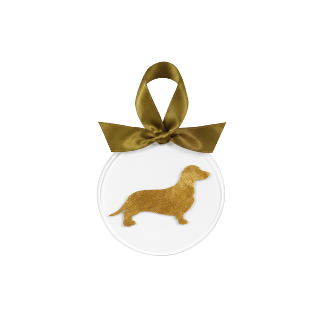 Gold Leaf Dog Breed Acrylic Ornament - Golden Retriever