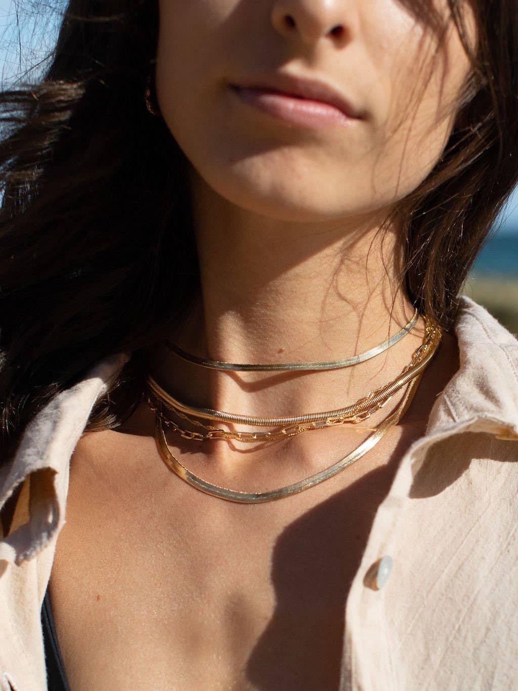 Gold Filled Paperclip Link Chain Necklace - 18 in