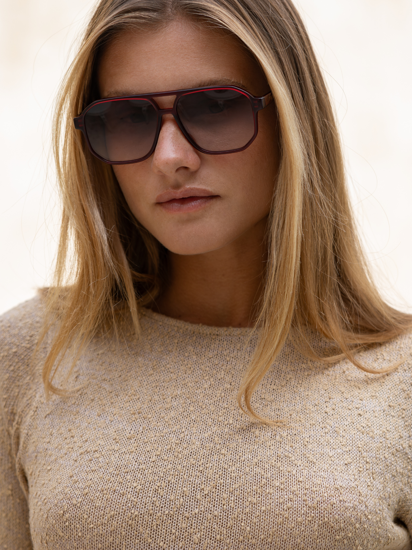 Billie Unisex Aviator Sunglasses - Dark Cherry