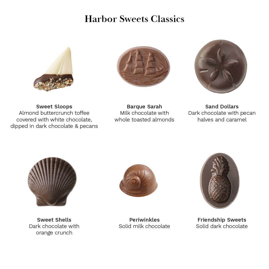 Harbor Sweets Chocolates - 20 Pieces - Nautical Gift Assortment