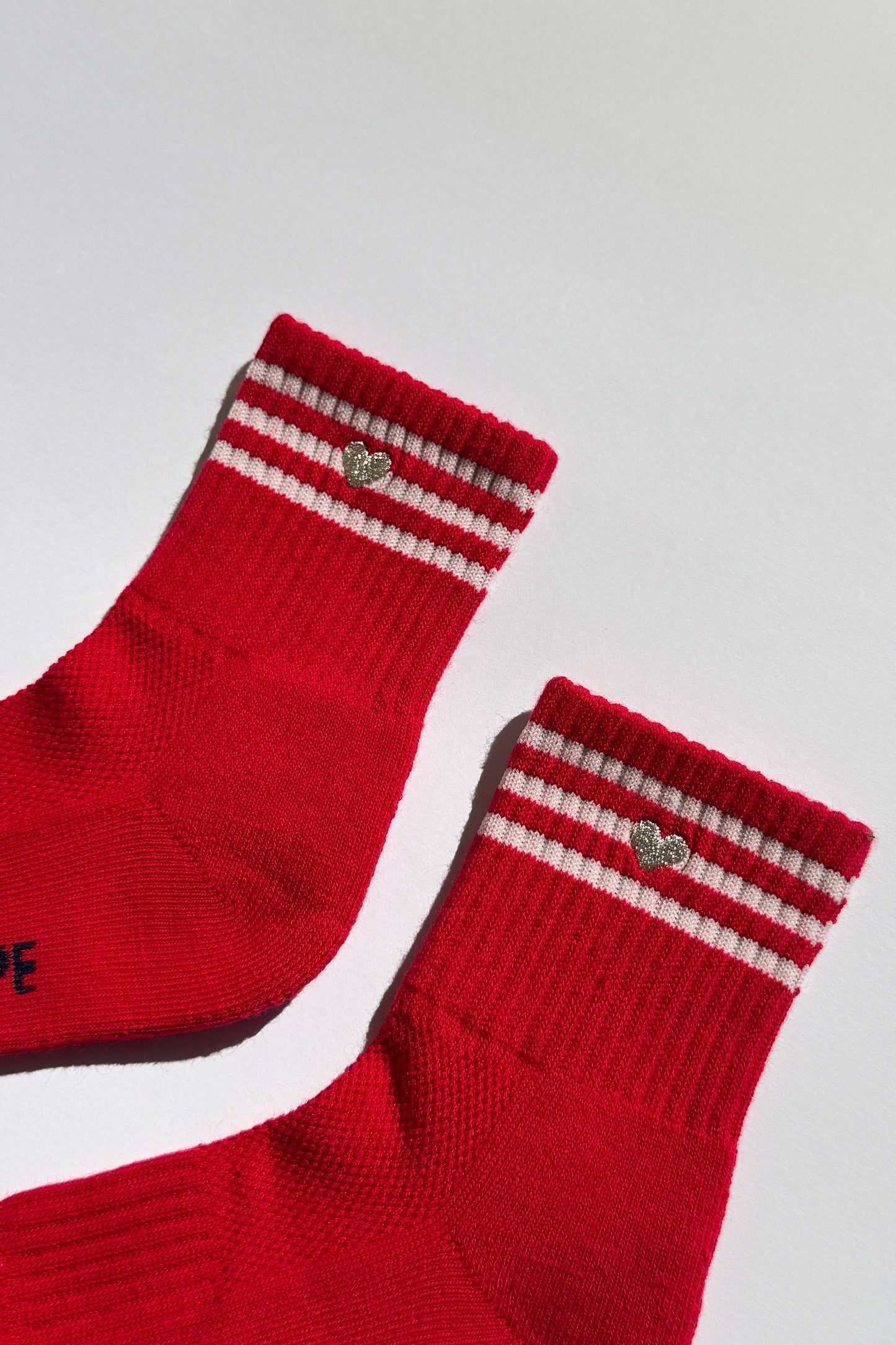 Embroidered Girlfriend Socks - Red, White Heart