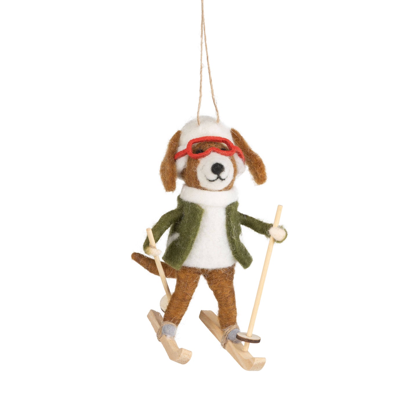 Skiing Dog Ornament