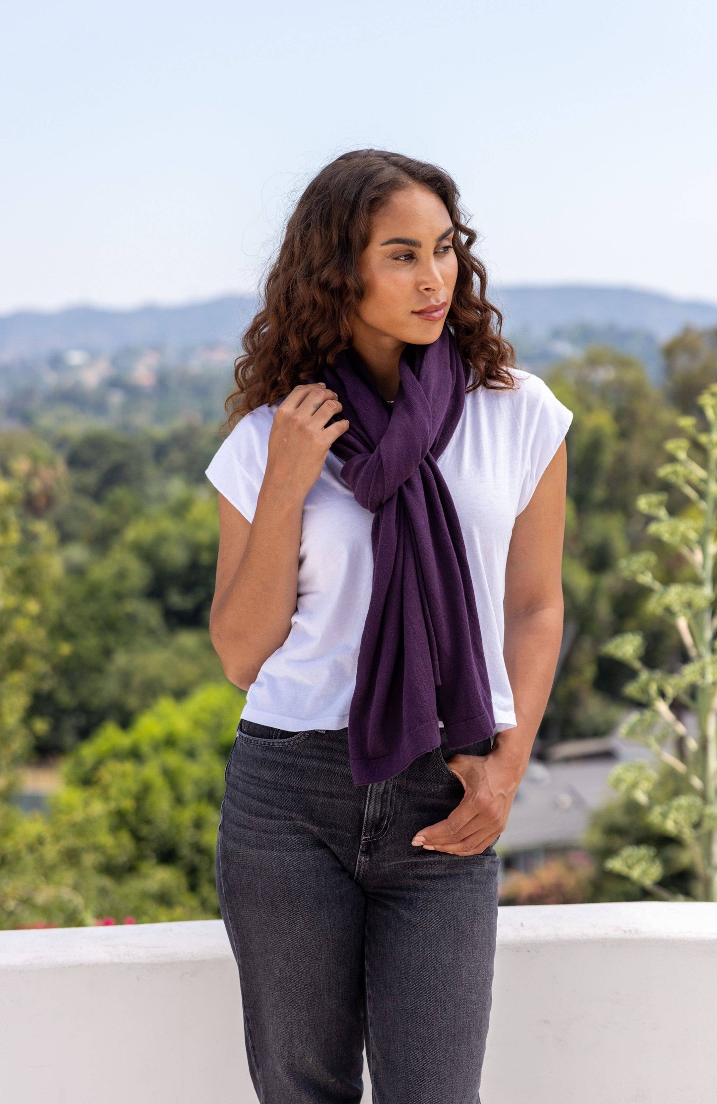 Dreamsoft Organic Cotton Travel Scarf - Blackberry - Zestt Organics