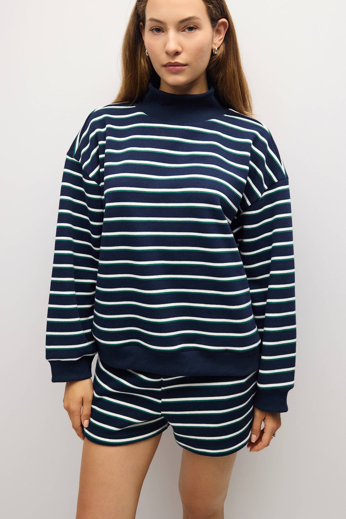 The Charlie Sweater Mock Sweatshirt - Navy