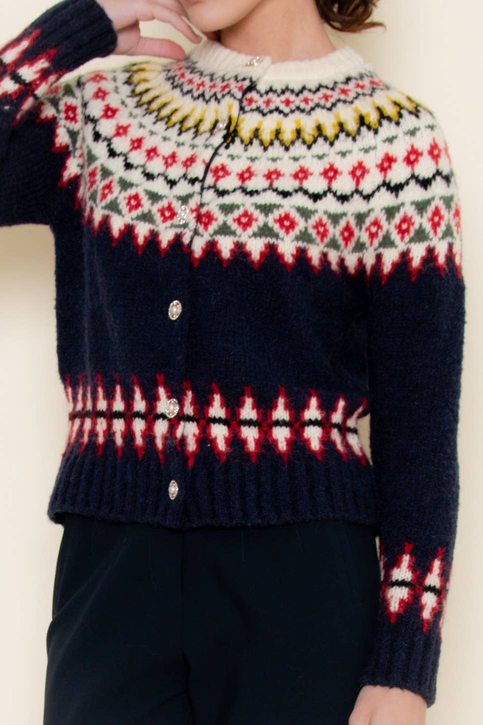 Fair Isle Button Down Sweater