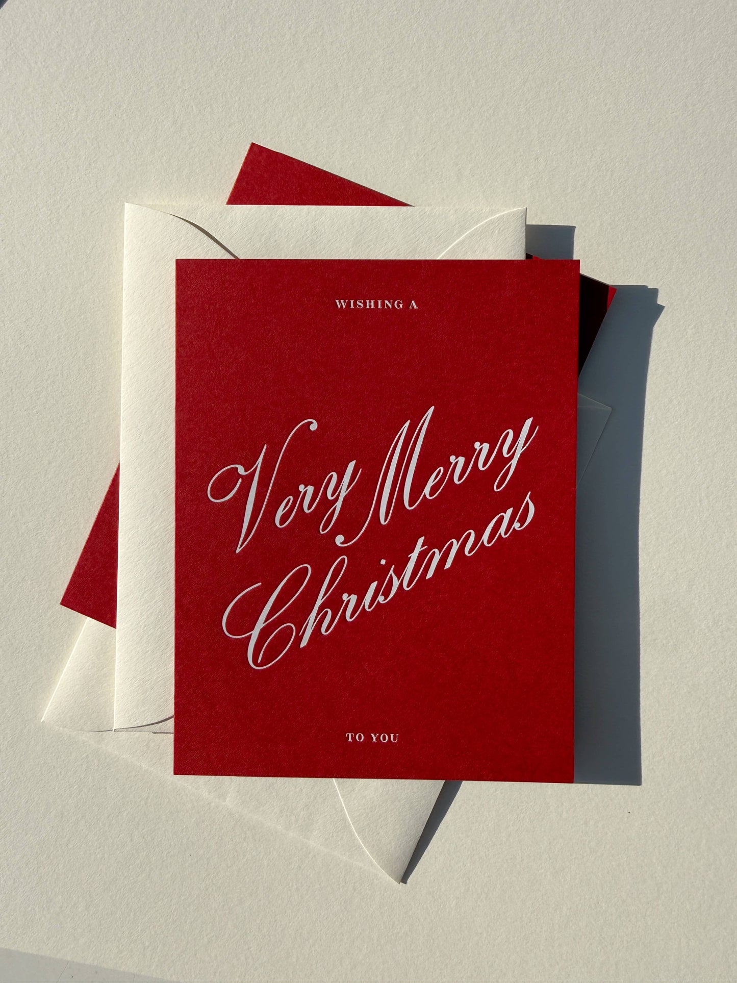 Very Merry Christmas Greeting Card - Forest Green