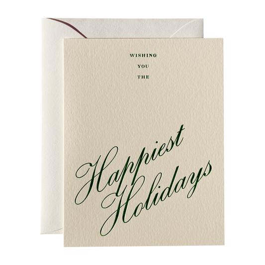 Happiest Holidays Greeting Card - Cream