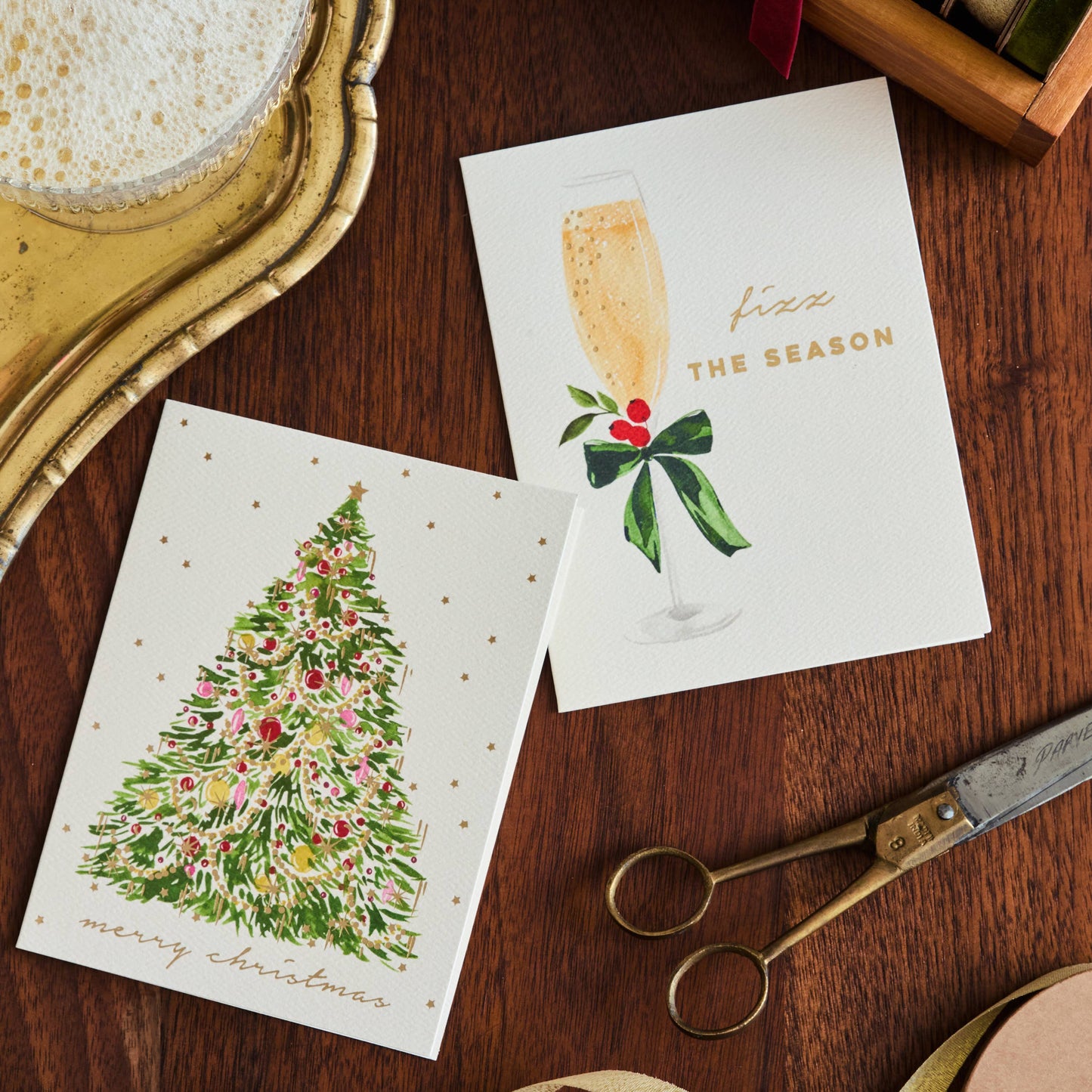 Fizz the Season Holiday Card - Abigail Jayne Design