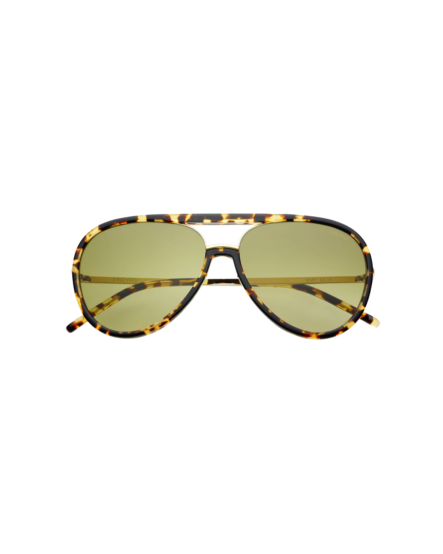Shay Aviator Sunglasses - Tortoise/Light Green