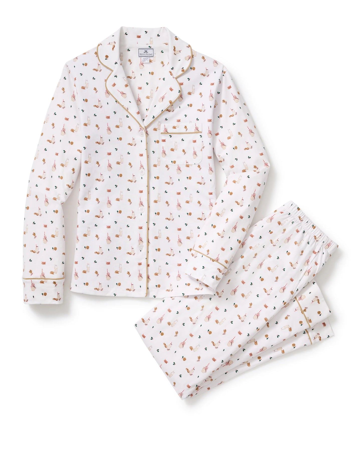 Women's Pima Pajama Set in Yuletide Treats - Petite Plume